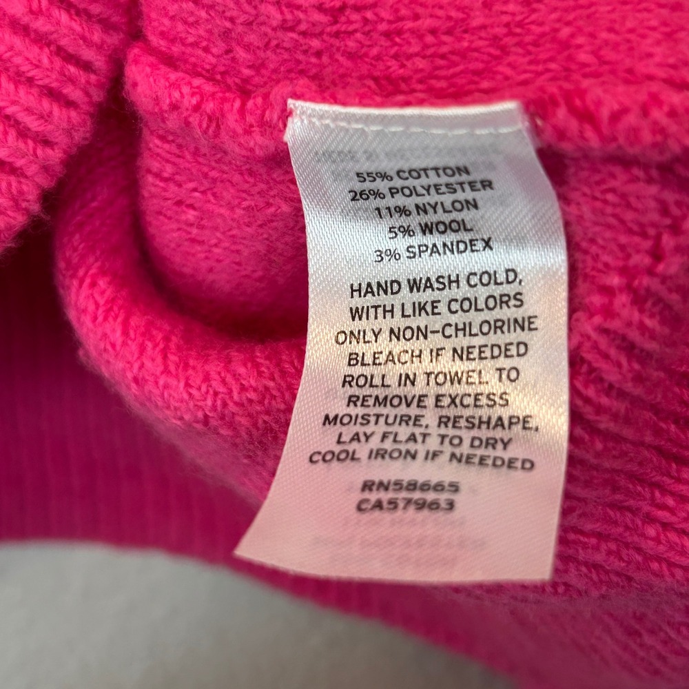 Caslon Hot Pink Cable Knit Turtleneck Oversized Sweater Women's XL - Picture 4 of 8